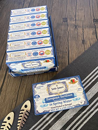 Santo Amaro Canned Sardines in Water Portuguese Sardines Spring Water Best Canned Sardines Wild Caught Sustainable Portugal