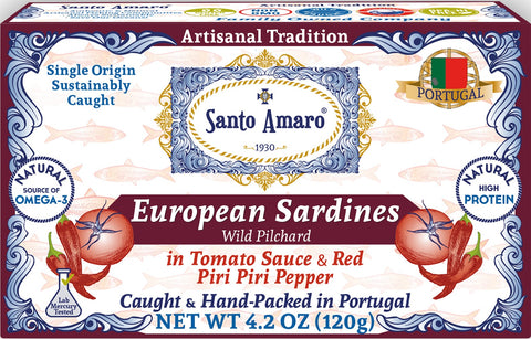 Wild Sardines in Spicy Tomato Sauce with Red Piri Piri Pepper from PORTUGAL