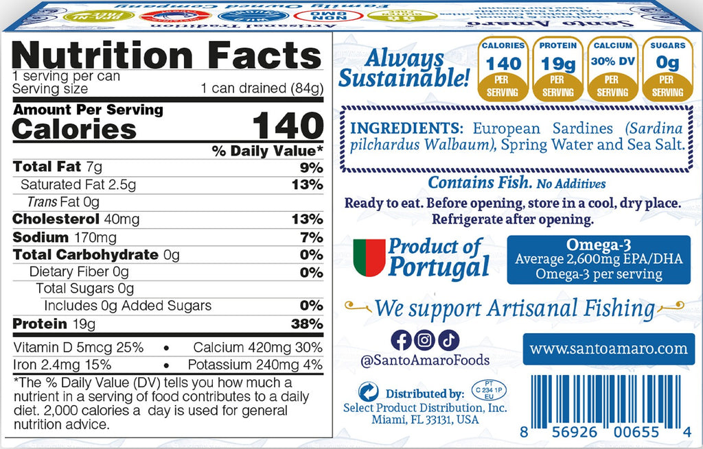 Wild Sardines in Spring Water from PORTUGAL
