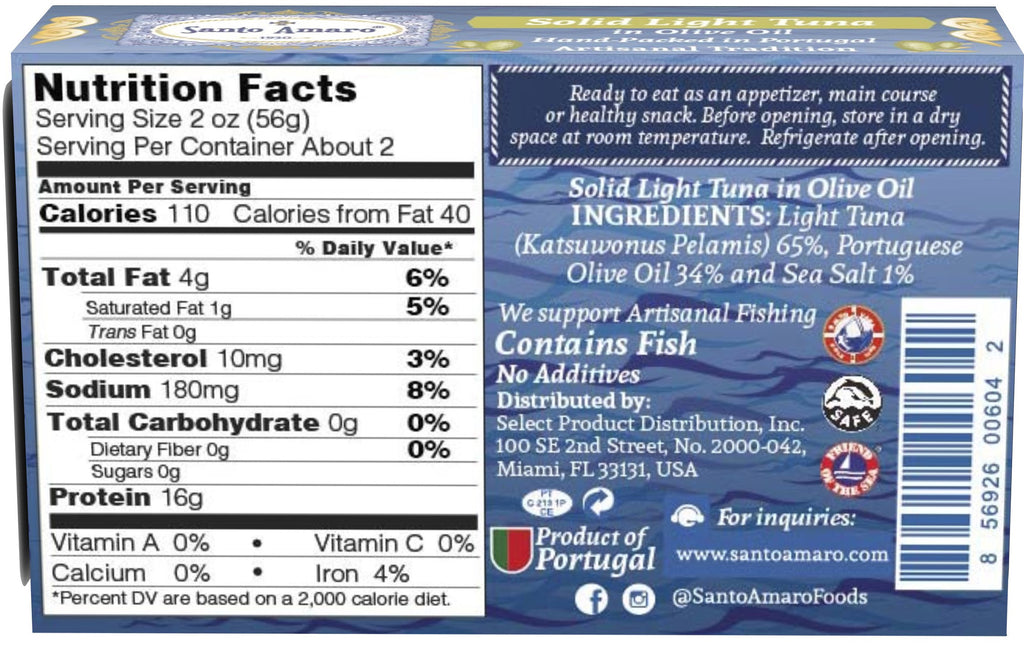 Wild Tuna Fillets in Virgin Olive Oil, Europe-Style! from Portugal