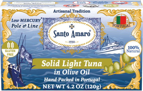 Santo Amaro Pole and Line Tuna Fillets Olive Oil Portuguese Canned Tuna World's Best Canned Tuna Fish Portugal