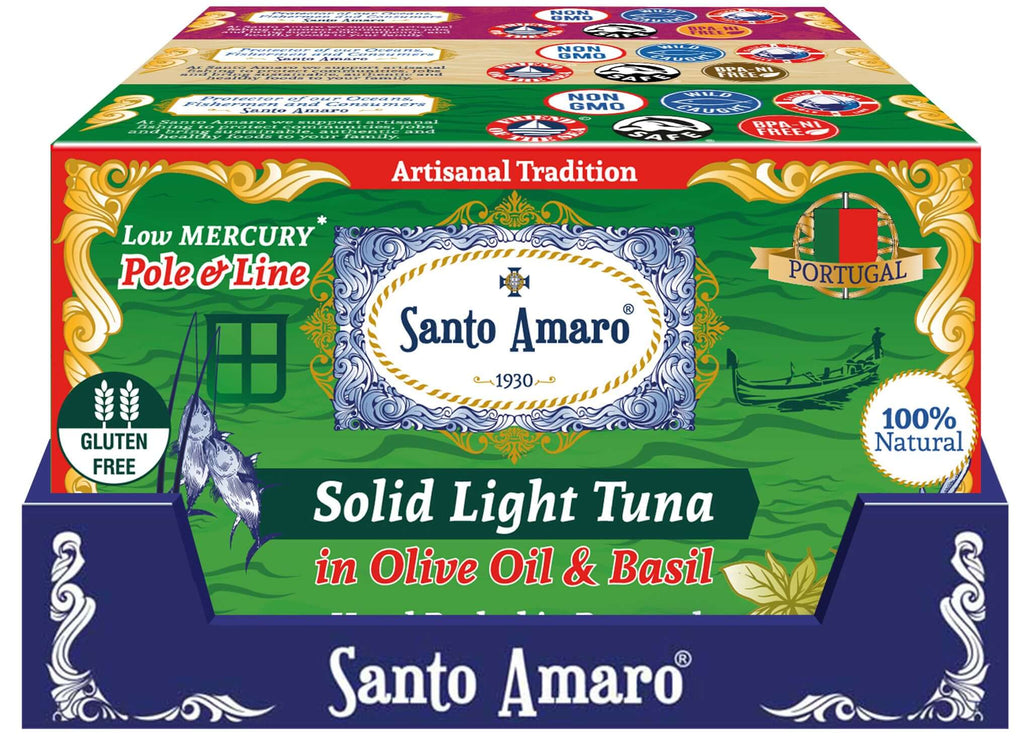 Santo Amaro Pole and Line Tuna Fillets Navigator Variety Pack Portuguese Canned Tuna Olive Oil 3 Flavors Best Tuna Portugal