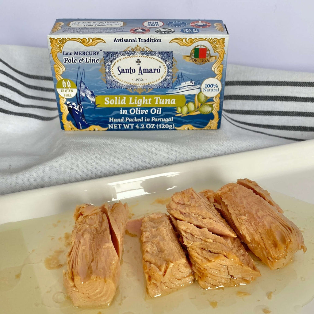 Santo Amaro Pole and Line Tuna Fillets Olive Oil Portuguese Canned Tuna World's Best Canned Tuna Fish Portugal