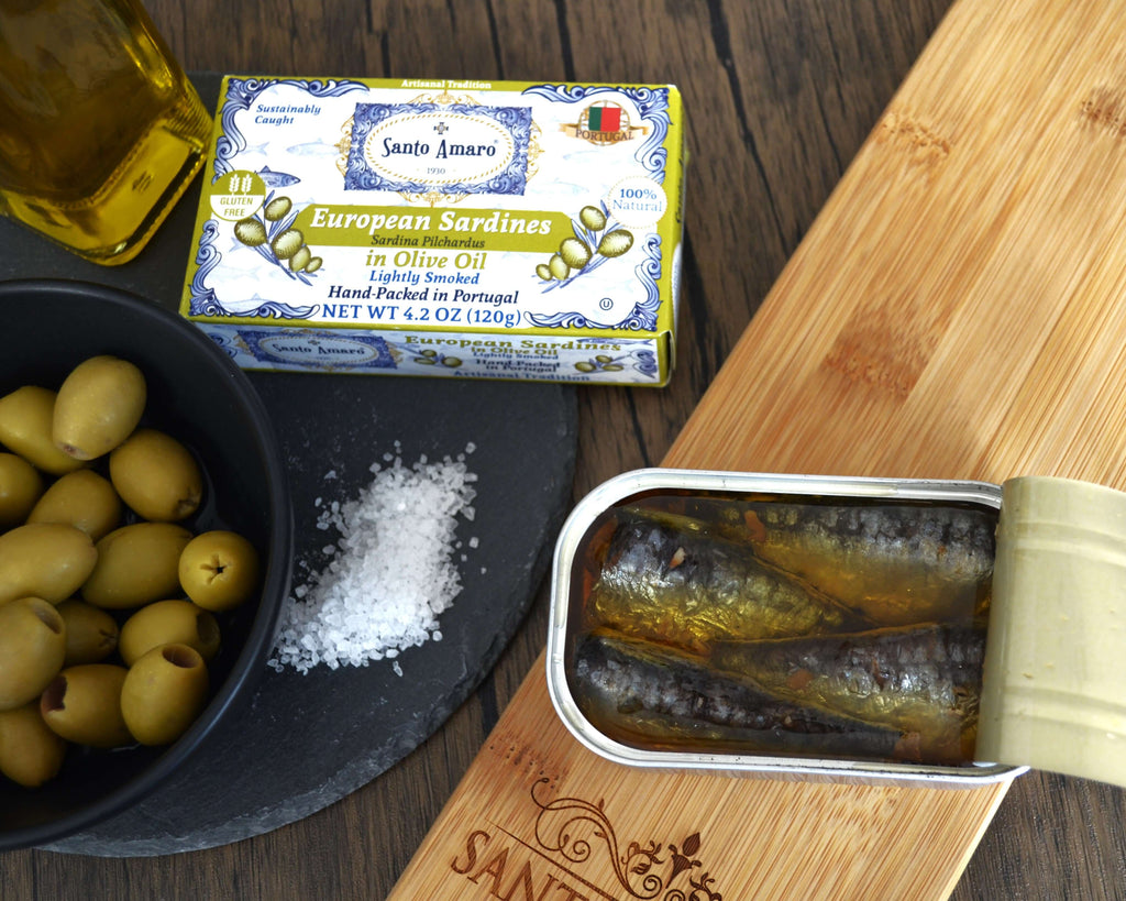 Santo Amaro Canned Sardines in Olive Oil Lightly Smoked Portuguese Sardines Best Canned Sardines Wild Caught Portugal